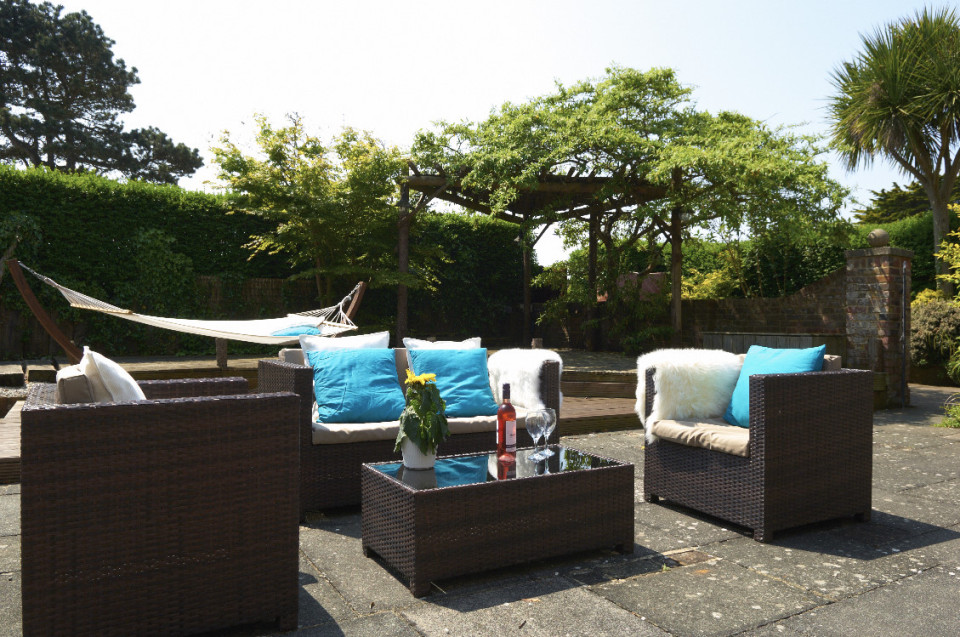 Seating area outside the sussex beach house